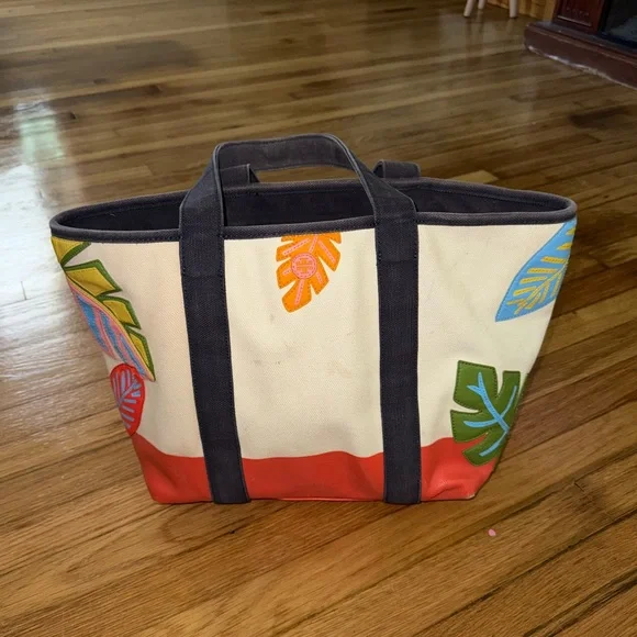 Tory Burch Tropical Canvas Tote Bag - Picture 2 of 9